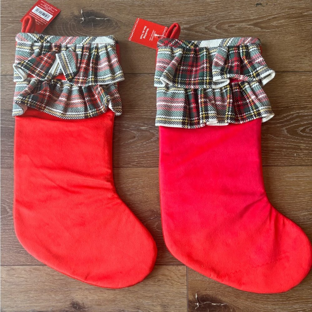 Ashland Red Plaid Ruffle-Top Christmas Stockings
